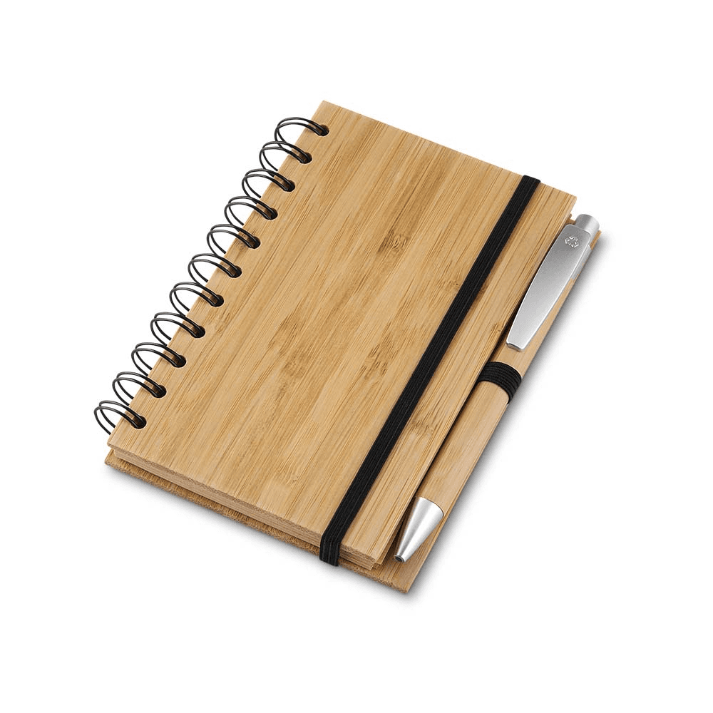 Caderno A6 Capa em Bambu com caneta 14x09cm — opção de foto 7