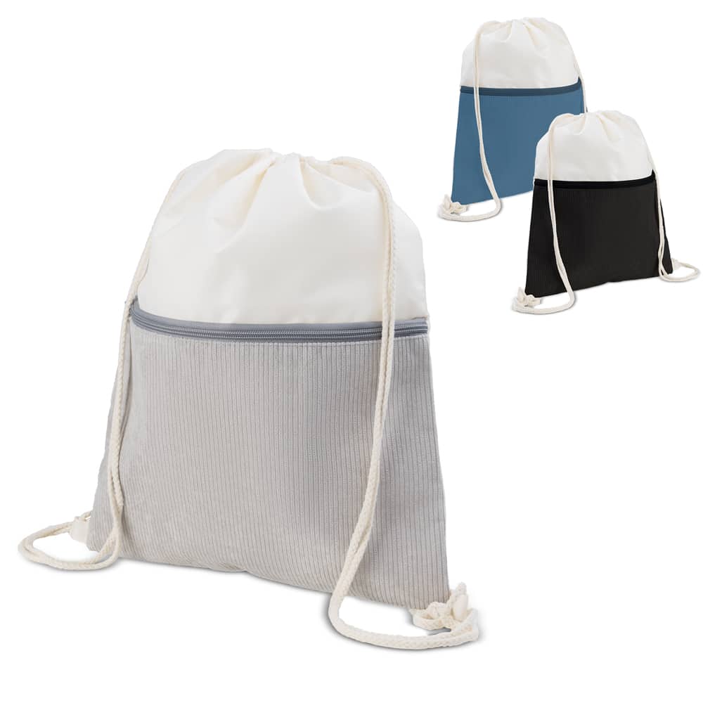 Sacola Mochila em poliéster e veludo 41x34,4cm