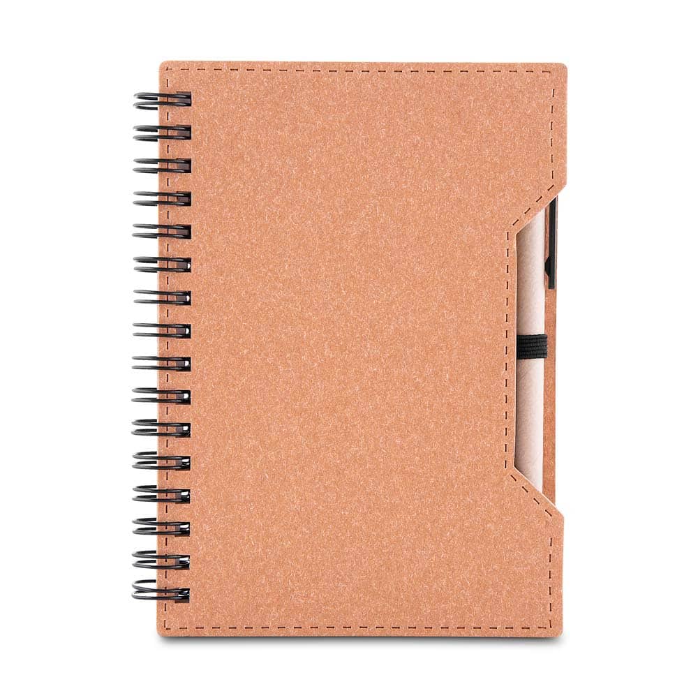 Caderno A6 capa em papelão reciclado com caneta — opção de foto 2