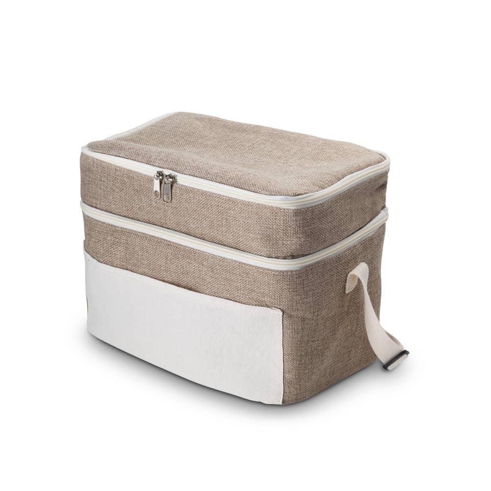 Bolsa Térmica em algodão e Juta sintética 24x30x20cm — opção de foto 2