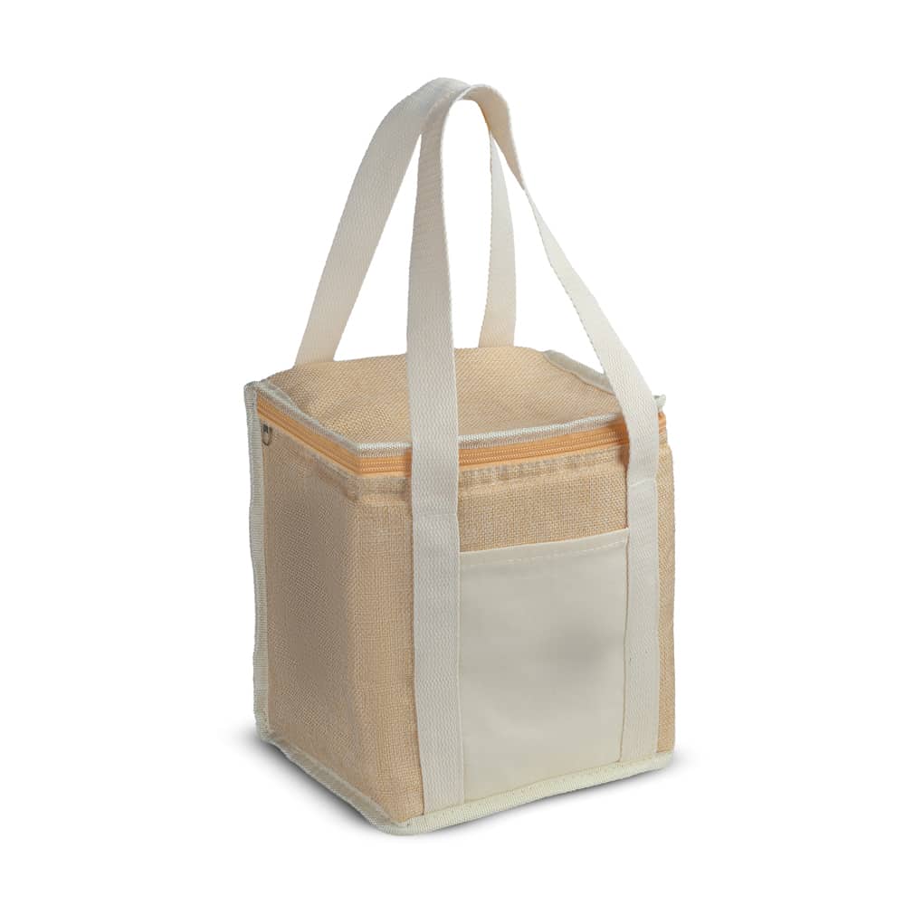 Bolsa Térmica em algodão e Juta sintética 21x19x15cm — opção de foto 2