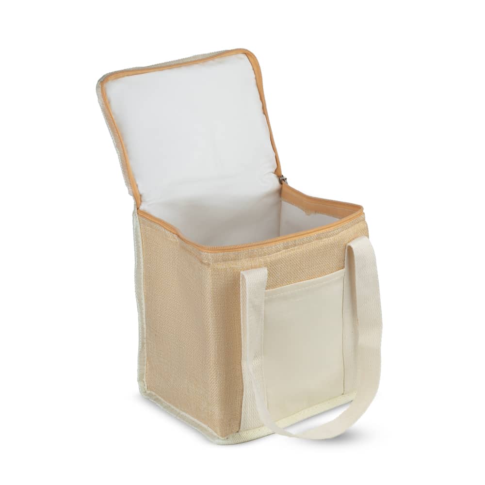 Bolsa Térmica em algodão e Juta sintética 21x19x15cm — opção de foto 3